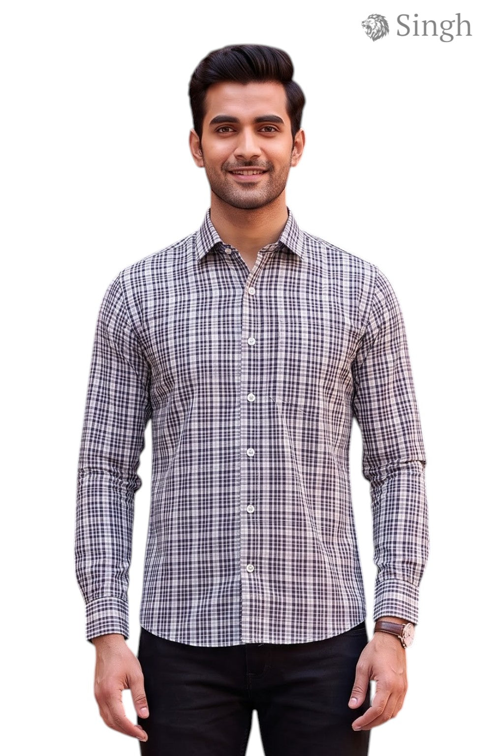 Singh Men's SHIRT(MENS) F-15-113-22-L for Regal Elegance
