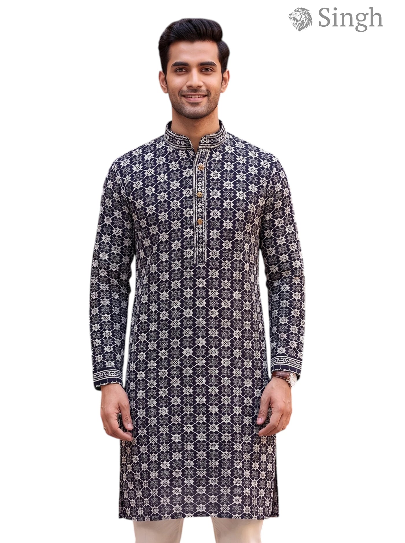 Singh Long Kurta-19-201-1 Men's Kurta for Royal Occasions