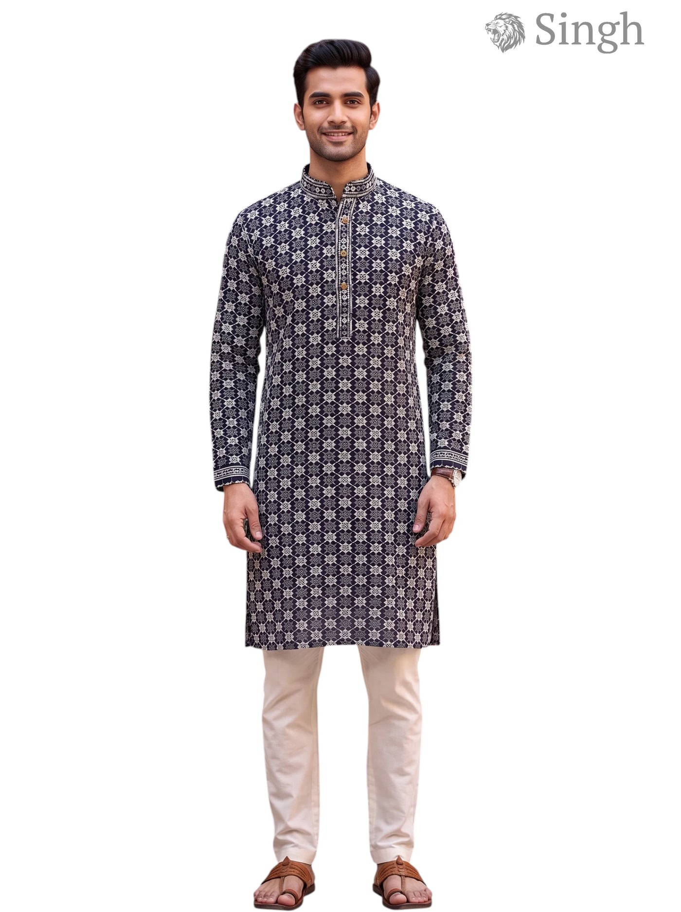 Singh Long Kurta-19-201-1 Men's Kurta for Royal Occasions
