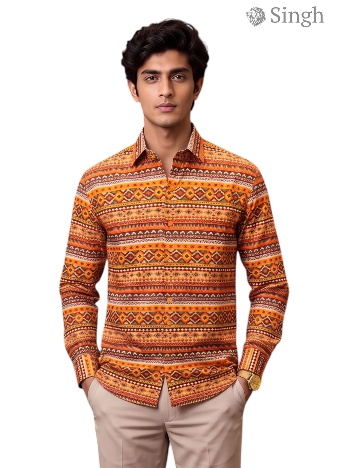 Singh Mens Sanganeri Shirts F-15-114-13