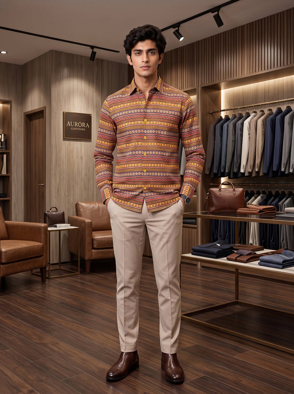 Singh Mens Sanganeri Shirts F-15-114-14