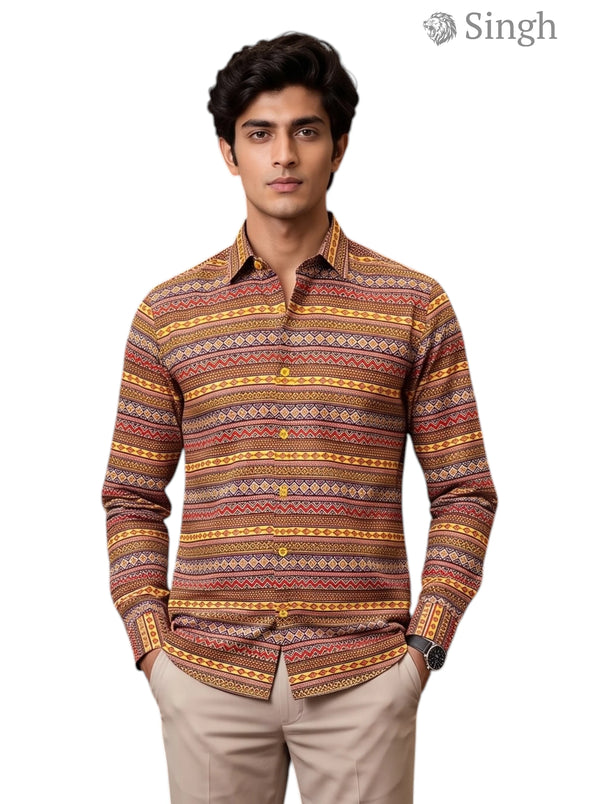 Singh Mens Sanganeri Shirts F-15-114-14