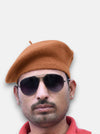SINGH Jadeja Brown Beret Cap for Regal Elegance