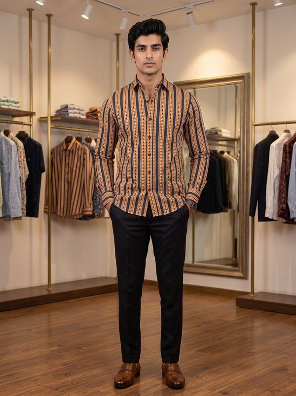 Singh Mens Sanganeri Shirts F-15-114-12
