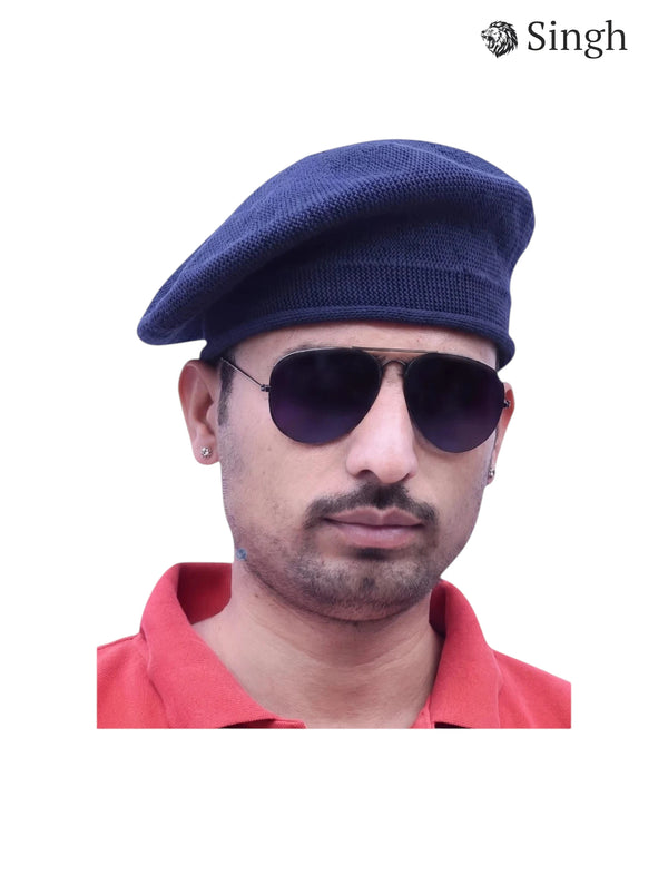 Singh Men's Beret Cap (Cotton)- Premium Royal Style