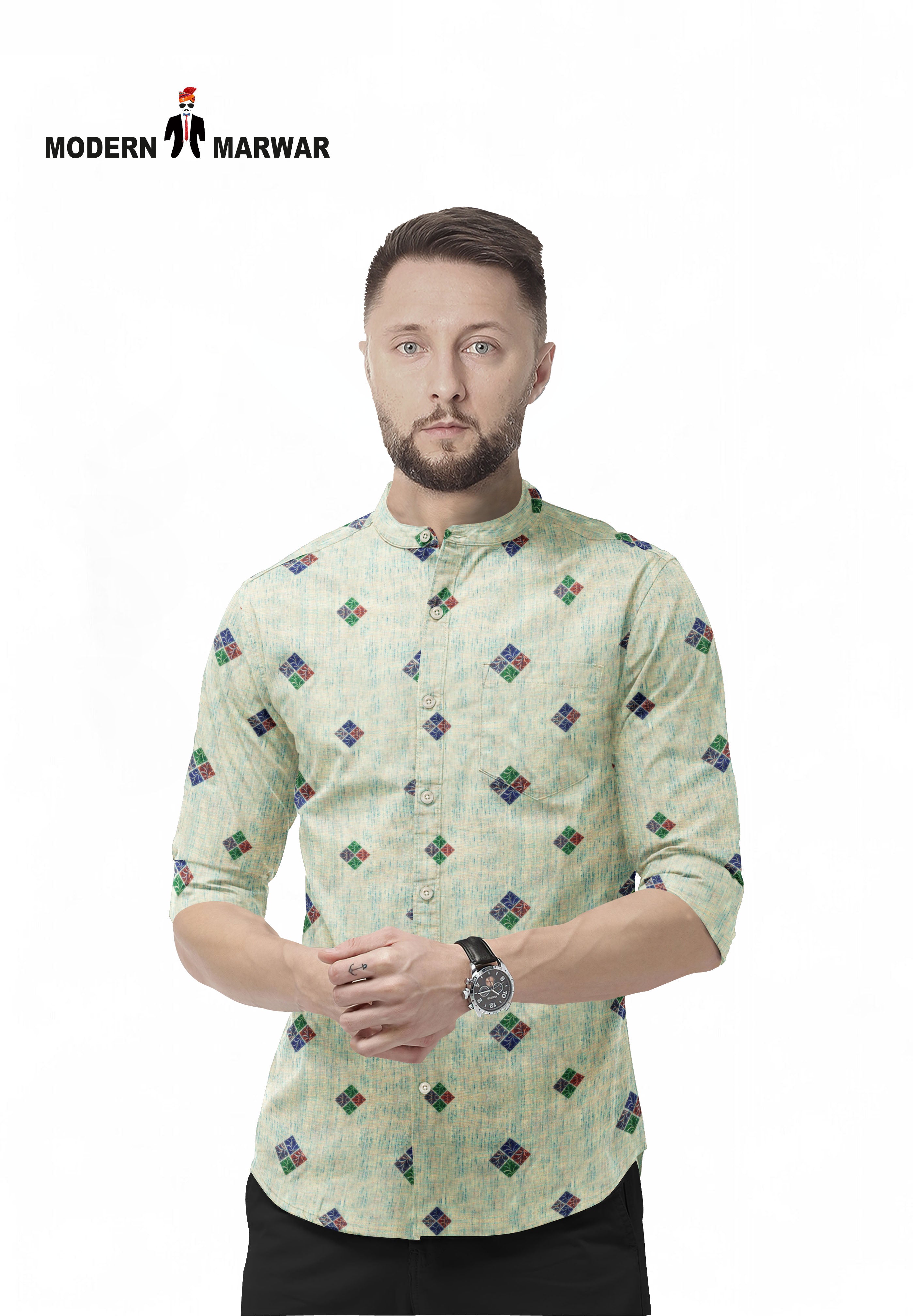Men's Jodhpuri Collar Shirts-1-23
