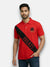 Red M'TSHIRTS in cotton fabric, front view featuring bhati lobo tshirts design