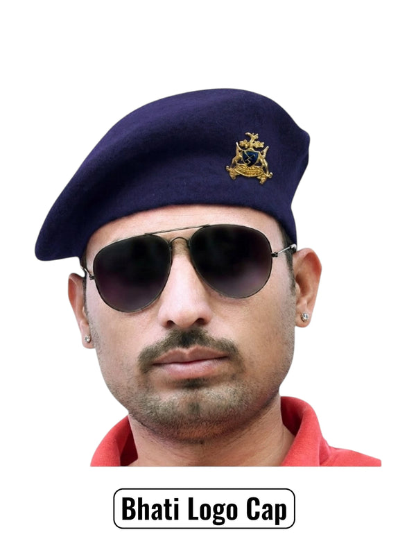 સિંઘ બ્રાન્ડ દ્વારા ભાટી લોગો અને બેરેટ કેપ