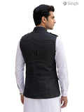 Mens Koti in Black Fabric with Tailored Fit from the Back, BOX CODE HK-16-2136-1-36