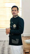 Elegant MODERN MARWAR designer men’s coat suit featuring intricate detailing and a tailored fit