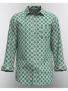 Modern Marwar designer men's shirt in green with intricate floral print for a stylish look