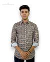 Stylish digital print men's shirt from Modern Marwar with a unique geometric pattern.