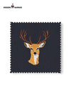Modern Marwar embroidered deer logo coat suit fabric swatch showcasing detailed deer design