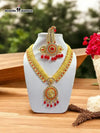 Golden red necklace set by Modern Marwar featuring intricate design and vibrant color accents