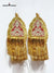Golden Sherwani Accessories with Intricate Embroidery and Fringed Details for Traditional Attire