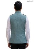 Mens Koti in Teal Color with Cotton Fabric from the Back - HUNTING JACKET(MENS)-1601-1