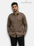 M Shirt in Brown Linen, Front View; Hunting Linen 4P-13-5019 Shirt