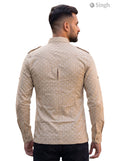 M Tan Cotton Hunting Shirt-1308-108 with a stylish back vent for enhanced comfort