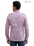 M Hunting Shirts in light pink cotton fabric featuring a stylish print, back view showcasing detailed design, HUNTING SHIRTS-1308-112