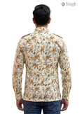 M Hunting Shirts in floral pattern with cotton fabric, shown from the back, featuring style HUNTING SHIRTS-1308-115