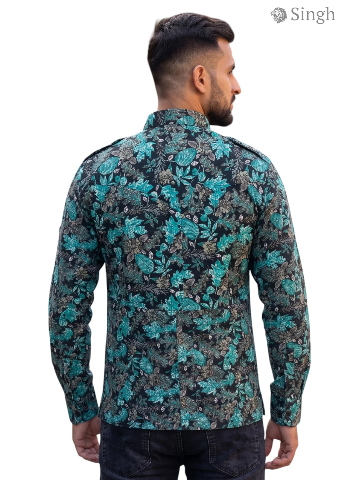M Multi-Colored Hunting Shirt in Soft Fabric, Back View, HUNTING SHIRTS-1308-205