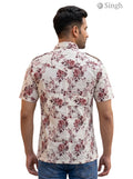 M Hunting Shirts in floral pattern, made of lightweight fabric, back view showing stylish design, featuring HUNTING SHIRTS-1308-214