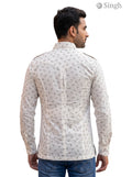 M Hunting Shirts in beige cotton, back view showcasing stylish design and comfort, HUNTING SHIRTS-1308-219