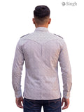 M Hunting Shirt in light color with patterned fabric, showcasing back view, HUNTING SHIRTS-1308-260