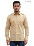 M Hunting Shirts in tan color with cotton fabric and front pocket design. HUNTING SHIRTS-1308-284.