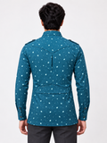 SINGH Hunting Shirt 1308-77, back view with pointed yoke and waist patti