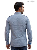 M Hunting Shirts in Blue Cotton from Singh, back view showcasing stylish design and comfort, HUNTING SHIRTS-1308-83