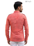 M Hunting Shirts in coral with floral fabric view from the back HUNTING SHIRTS-1308-97