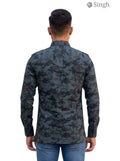 M Hunting Shirts in Dark Camouflage Fabric, Back View Featuring Sleeve Detailing - HUNTING SHIRTS-1309-2
