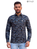 Camo SingH Hunting Shirts-1309-9 in durable cotton fabric, front view showcasing military-style pockets.