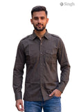 Men's Olive Green Hunting Shirts-1310-113 in Durable Cotton Fabric with Front Pockets