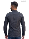 M Hunting Shirts in Black, Durable Fabric, Back View - HUNTING SHIRTS-1310-148