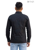 M Hunting Shirts in black fabric viewed from the back, featuring a modern design HUNTING SHIRTS-1310-204