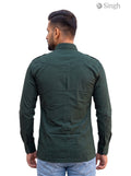 M Hunting Shirts in Dark Green Cotton Fabric, Back View featuring HUNTING SHIRTS-1310-204