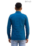 M Hunting Shirt in Teal Fabric from the Back, featuring HUNTING SHIRTS-1310-205