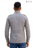 M Hunting Shirt in gray fabric viewed from the back; HUNTING SHIRTS-1310-211