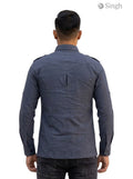 M Hunting Shirts in gray fabric viewed from the back featuring stylish design HUNTING SHIRTS-1310-216