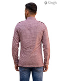 M Hunting Shirt in burgundy cotton twill from the back with HUNTING SHIRTS-1310-250