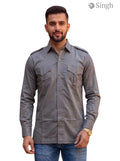 M Hunting Shirts in Gray Fabric Front View HUNTING SHIRTS-1310-263