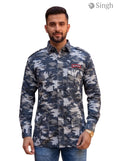 M Hunting Shirts in Camouflage Pattern, Cotton Fabric, Front View HUNTING SHIRTS-1310-268