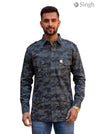 M Camouflage Hunting Shirt in Durable Fabric Front View HUNTING SHIRTS-1310-269