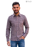 M Hunting Shirts in Brown Fabric with Button Closure and Two Chest Pockets - HUNTING SHIRTS-1310-40