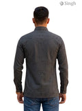 M Hunting Shirt in Black Checkered Fabric, Back View, HUNTING SHIRTS-1310-64