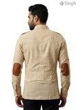 M Tan Hunting Shirt with Cotton Fabric, Back View, HUNTING SHIRTS-1310-67