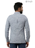 M Hunting Shirts in blue fabric, back view showcasing stylish design, HUNTING SHIRTS-1310-84