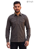 M Hunting Shirt in Olive Green Fabric Front View featuring HUNTING SHIRTS-1310-95